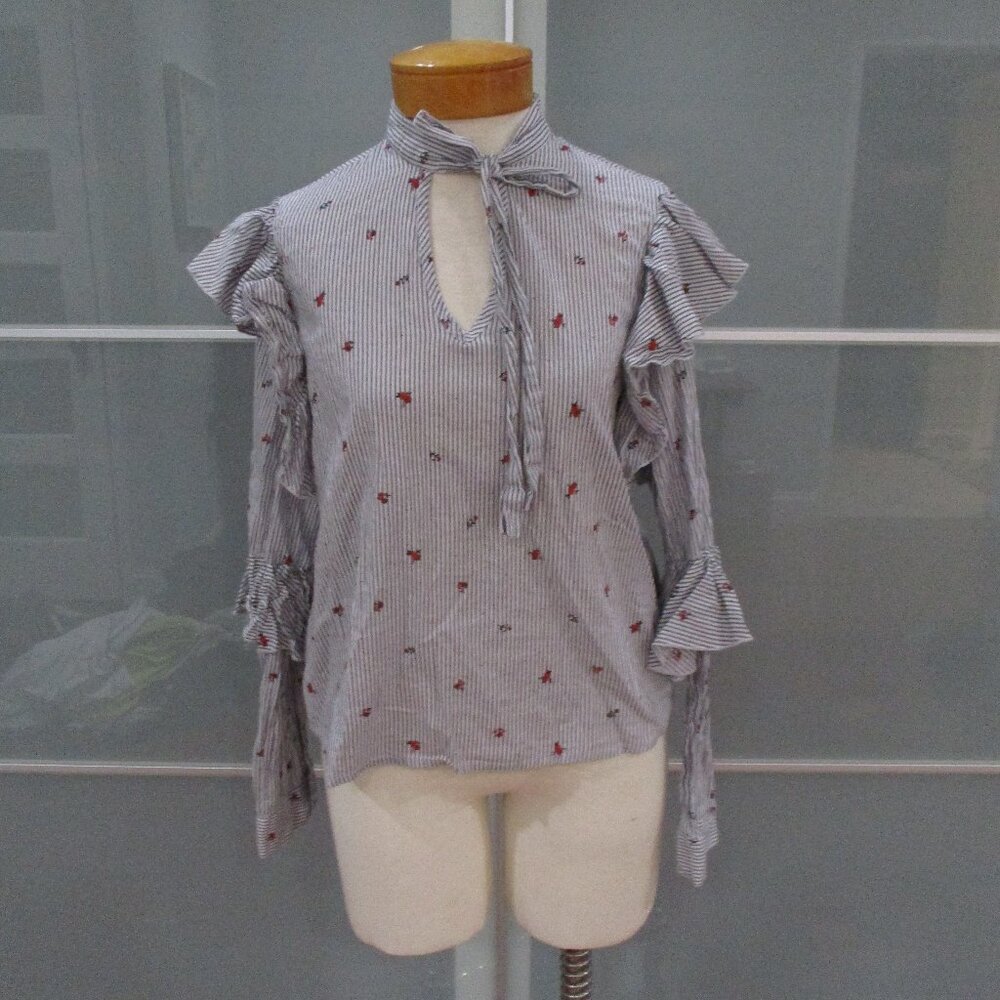 Vero Moda Long Sleeve V-Neck Bow Tie Blouse